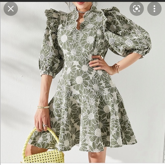 ❌SOLD OUT❌💚🍦NEW WITH TAGS🍦💚Maje dress in embroidered fabric size 36 US 2/4 - Picture 6 of 9